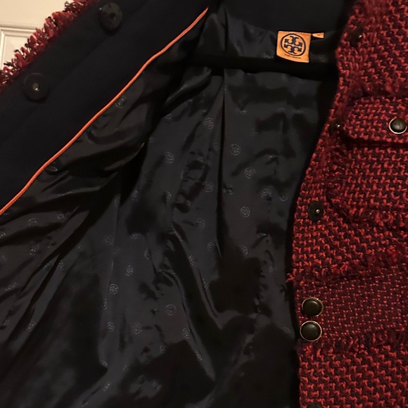 Tory Burch Burgundy Tweed Jacket - Picture 6 of 11